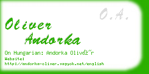 oliver andorka business card